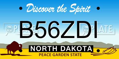 B56ZDI North Dakota License Plate
