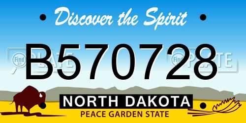 B570728 North Dakota License Plate
