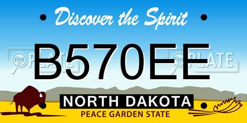 B570EE North Dakota License Plate