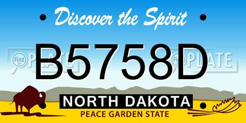B5758D North Dakota License Plate