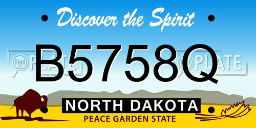 B5758Q North Dakota License Plate