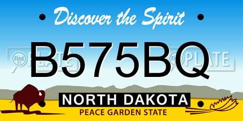 B575BQ North Dakota License Plate