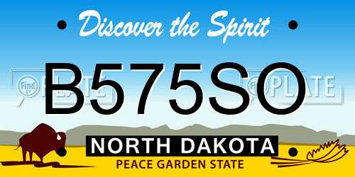 B575SO North Dakota License Plate