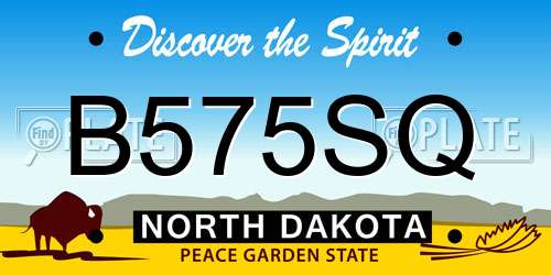 B575SQ North Dakota License Plate