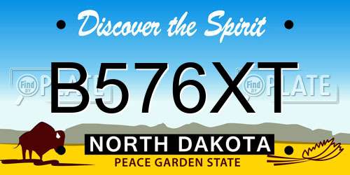 B576XT North Dakota License Plate
