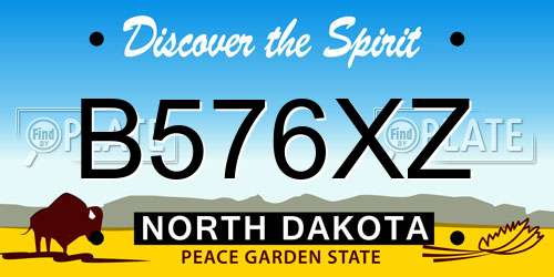 B576XZ North Dakota License Plate