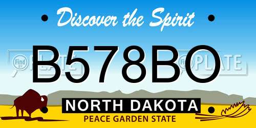 B578BO North Dakota License Plate