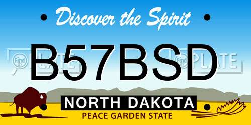 B57BSD North Dakota License Plate