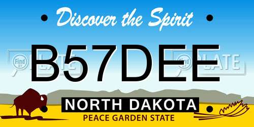 B57DEE North Dakota License Plate