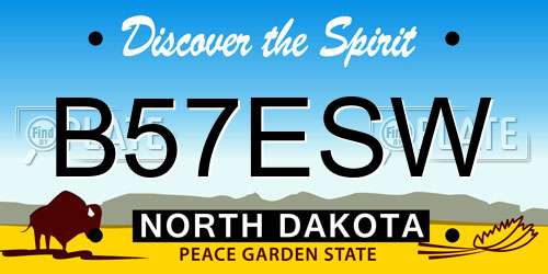 B57ESW North Dakota License Plate