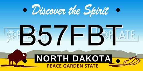 B57FBT North Dakota License Plate