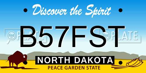 B57FST North Dakota License Plate
