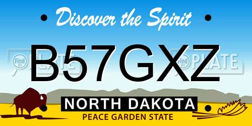 B57GXZ North Dakota License Plate