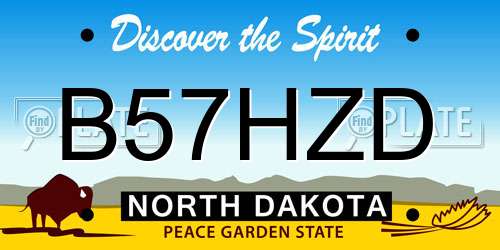 B57HZD North Dakota License Plate