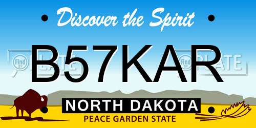 B57KAR North Dakota License Plate