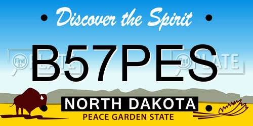 B57PES North Dakota License Plate