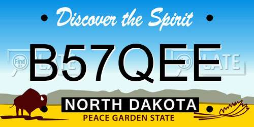B57QEE North Dakota License Plate