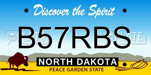 B57RBS North Dakota License Plate