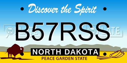 B57RSS North Dakota License Plate