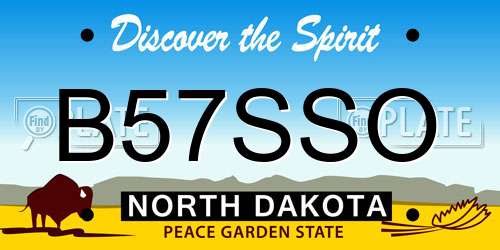 B57SSO North Dakota License Plate
