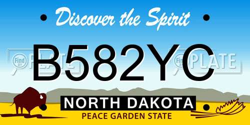 B582YC North Dakota License Plate