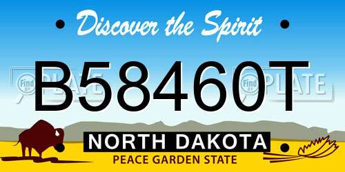 B58460T North Dakota License Plate