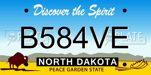 B584VE North Dakota License Plate