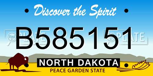 B585151 North Dakota License Plate