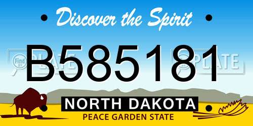 B585181 North Dakota License Plate