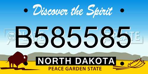 B585585 North Dakota License Plate