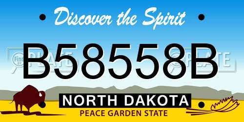 B58558B North Dakota License Plate