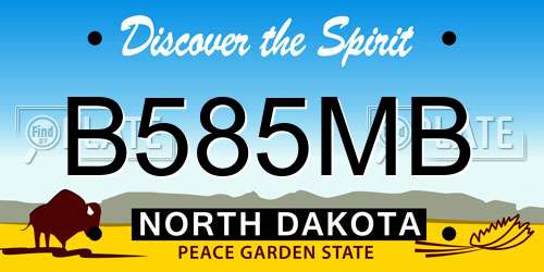 B585MB North Dakota License Plate