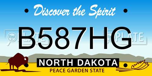 B587HG North Dakota License Plate