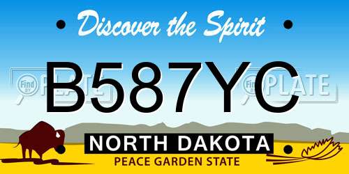 B587YC North Dakota License Plate