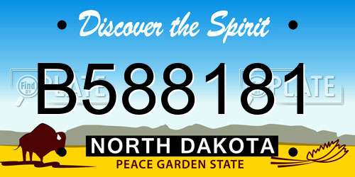 B588181 North Dakota License Plate