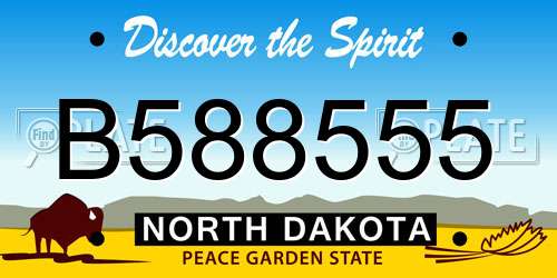 B588555 North Dakota License Plate