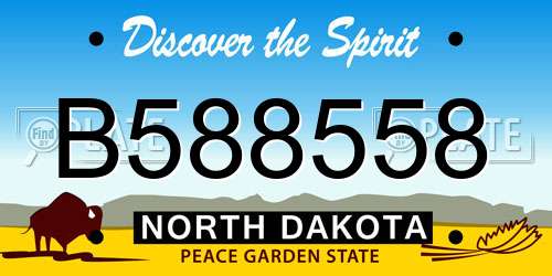 B588558 North Dakota License Plate