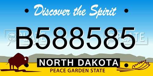 B588585 North Dakota License Plate