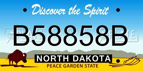 B58858B North Dakota License Plate