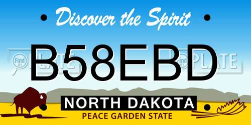 B58EBD North Dakota License Plate