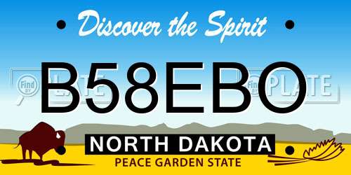 B58EBO North Dakota License Plate
