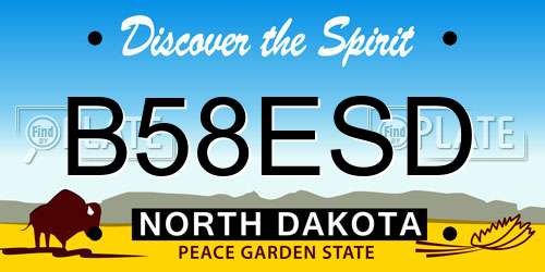 B58ESD North Dakota License Plate
