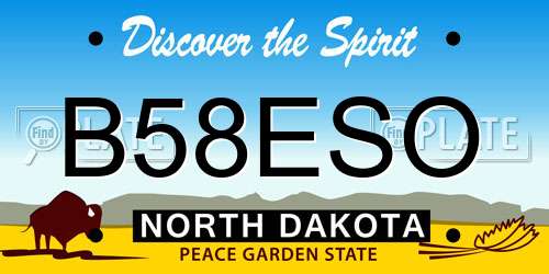 B58ESO North Dakota License Plate