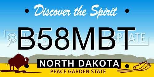 B58MBT North Dakota License Plate