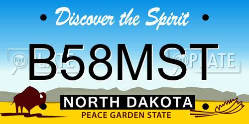 B58MST North Dakota License Plate
