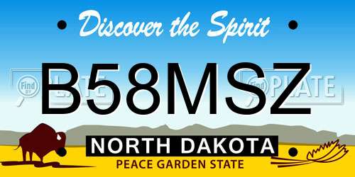 B58MSZ North Dakota License Plate