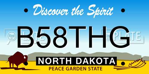B58THG North Dakota License Plate