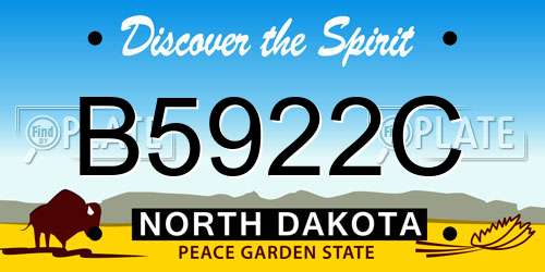 B5922C North Dakota License Plate