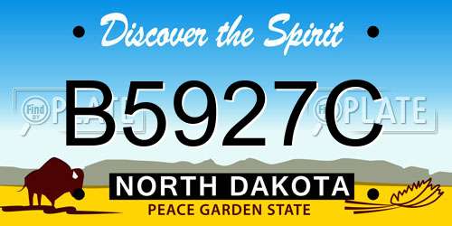 B5927C North Dakota License Plate