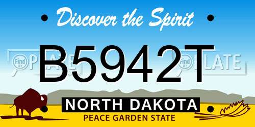 B5942T North Dakota License Plate